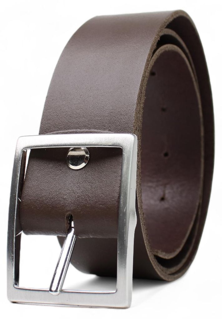 FRONHOFER Ledergürtel, 3,8 cm breit, kürzbar, silberne Produktbild 