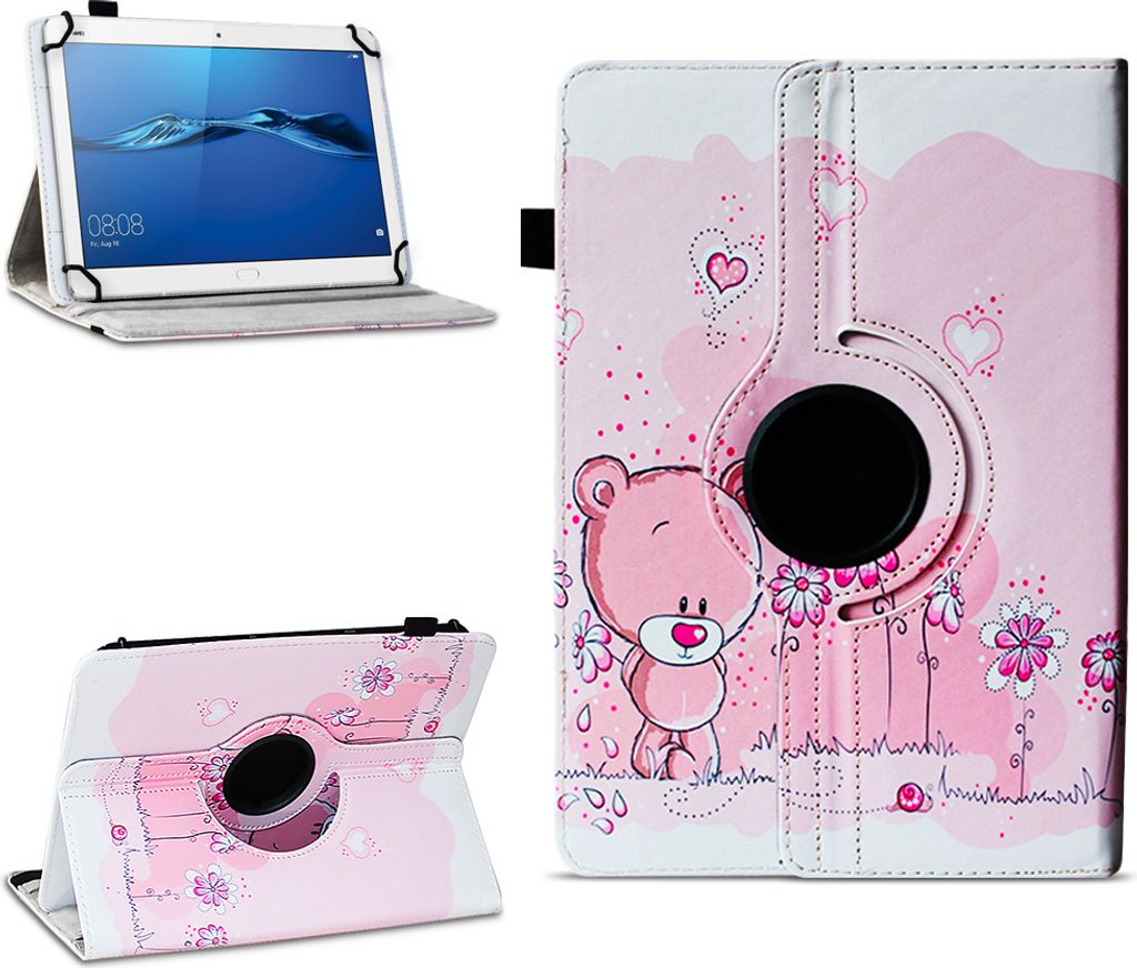 Tablet Hülle für Huawei MediaPad T1 T2 T3 T5 10 Tasche Case 360 Drehbar CoverFarben:Motiv 1