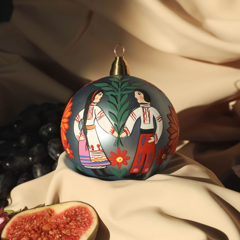 Weihnachtskugel Christbaumkugel «Unsere Armee», «Leute von Prymachenko» set, kunsthandwerk
