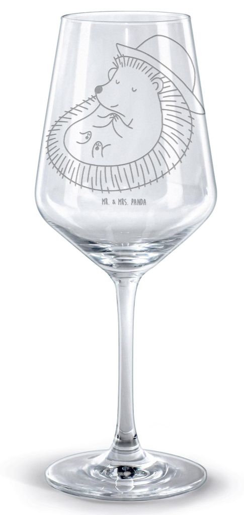 Mr. & Mrs. Panda glas für rotwein Igel Beten - Transparent - Geschenk, Leben, Lustige Sprüche, Weinglas, Dankbarkeit, Rotweinglas mit Gravur, Kel...