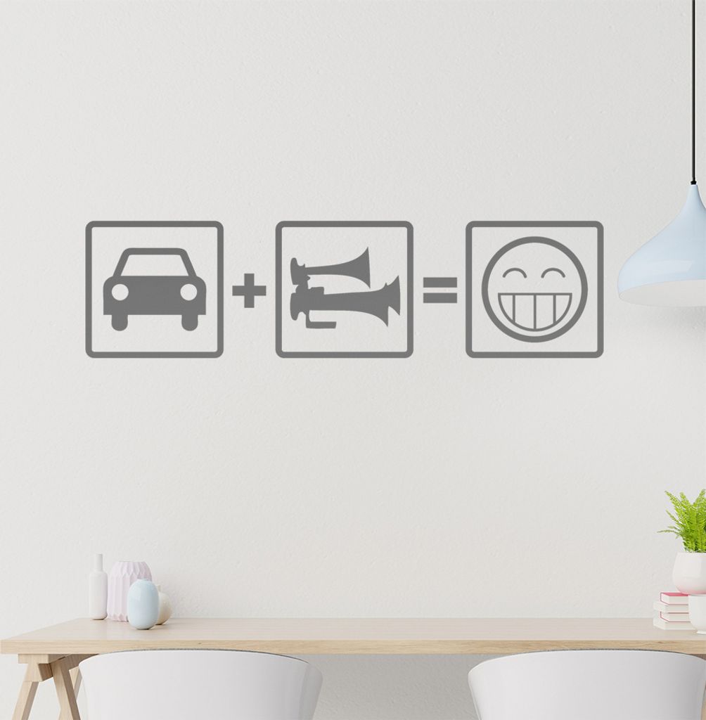 Train Horn Wandtattoo in 6 Größen - Wandaufkleber Wall Sticker - Dekoration, Küche, Wohnzimmer, Schlafzimmer, Badezimmer