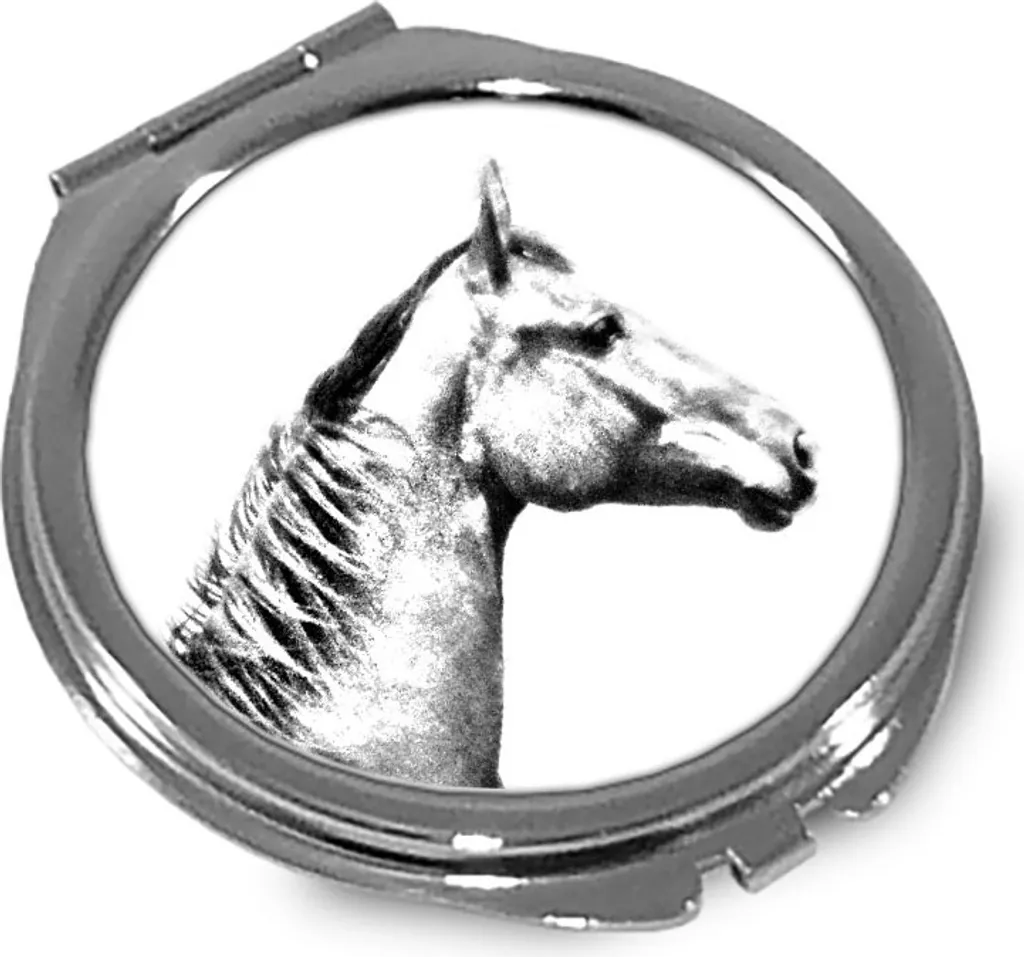 Specchietto con Cavallo Selle Français: Un Regalo dal Cuore - 1