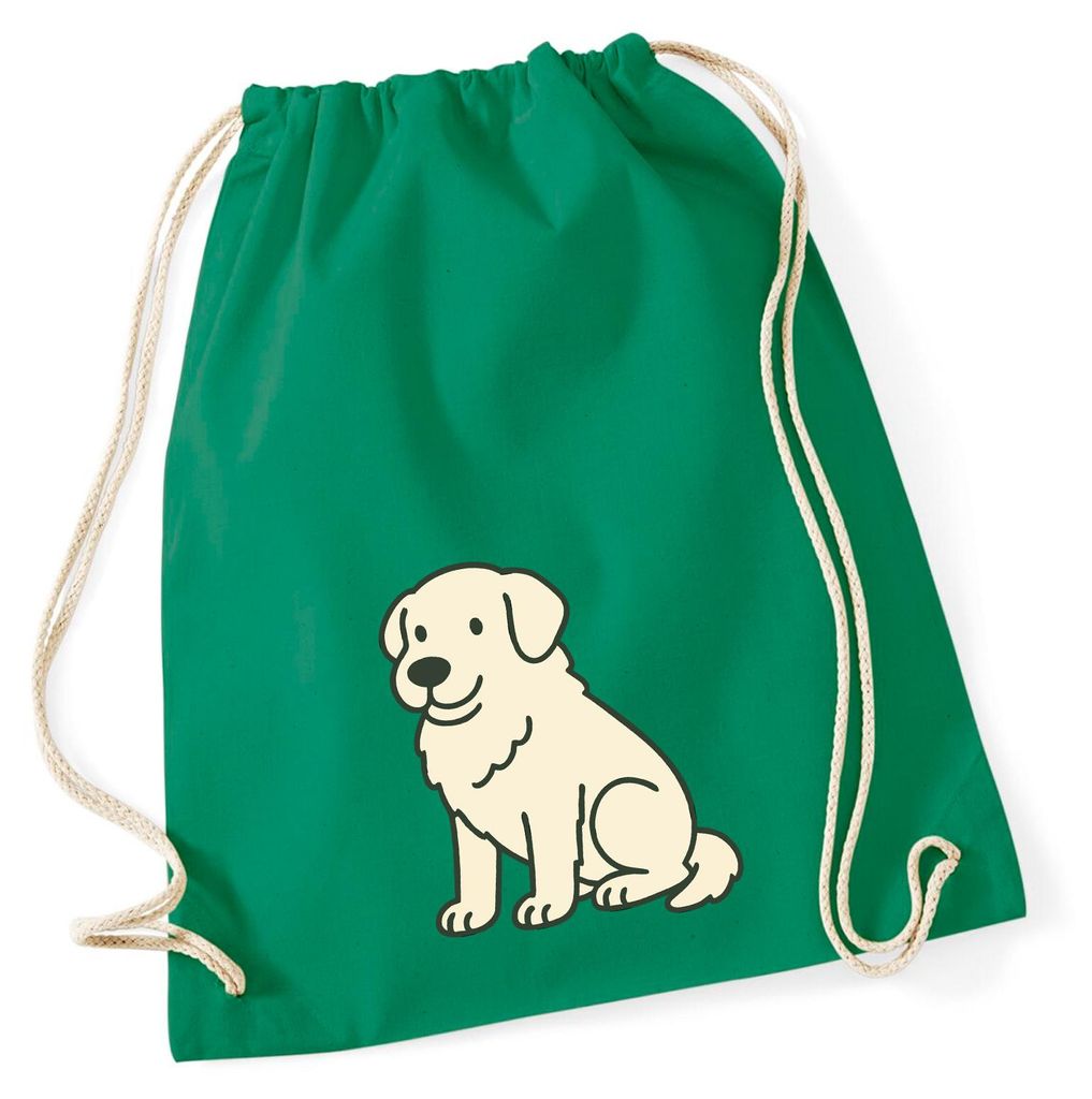 Huuraa Turnbeutel Maremmano Abruzzese Comic Maremmi 12 Liter Kelly Green Baumwolle Rucksack Geschenkidee
