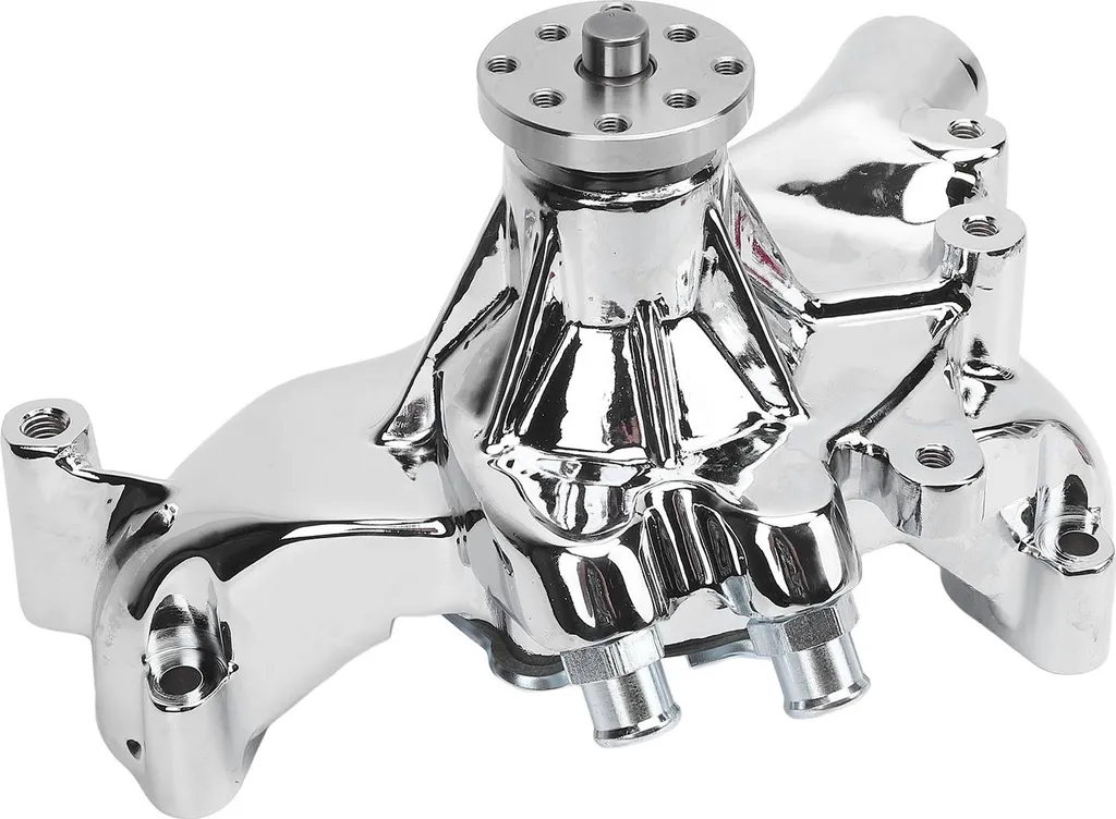 Pompe à eau gros débit pour V8 BBC 454 502, finition chromée polie