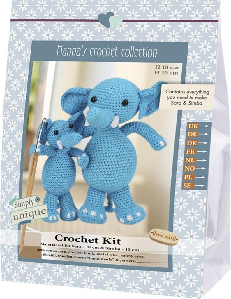 Go Handmade - Elephants, Sara und Simba 1 Häkel-Set Sara und Simba