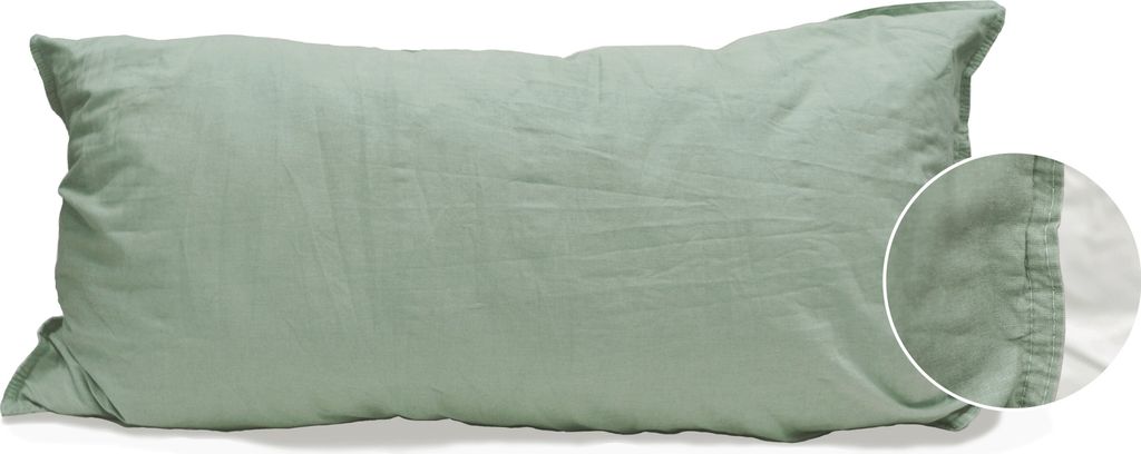 Enrico Coss Bettwäsche Stonewashed Kissenbezug einzeln 40x80 cm olive