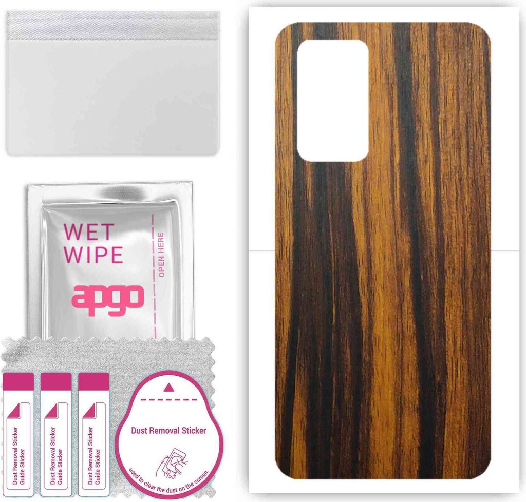 apgo Rückseite Schutzfolie, Skin, kompatibel mit Realme GT Neo2, Hinten Displayschutzfolie aus Vinylfolie, kratzfest, einfache Montage - Tigerwood