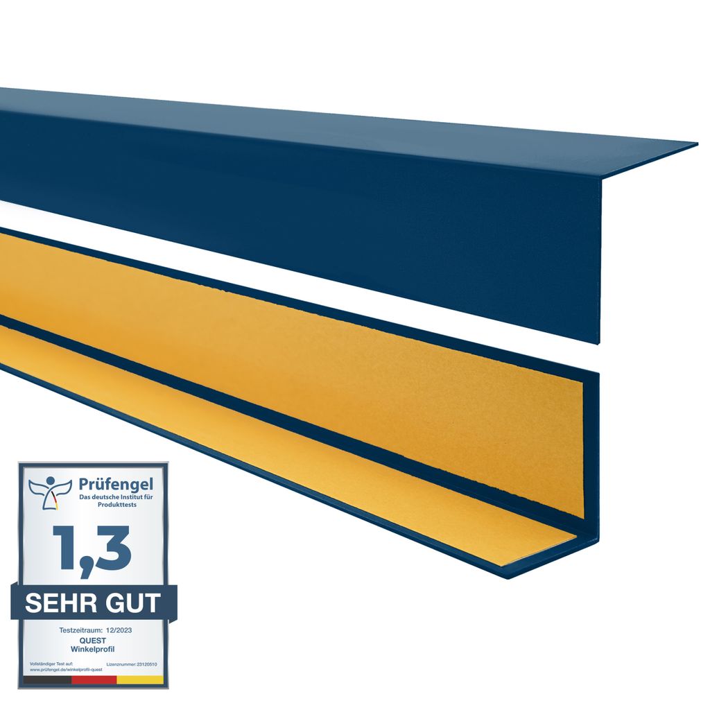 Winkelprofil Selbstklebend QUEST 15x15 mm, Kantenschutzprofil aus Hart-PVC, Dekorative Winkelleiste für Kanten und Ecken, L-Form, KTK, marineblau,...