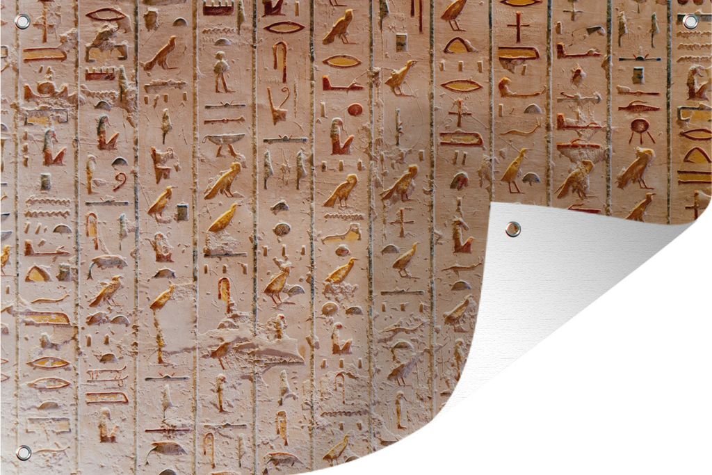 MuchoWow 90x60 cm Outdoor-Poster Gartendeko Sichtschutz Garten Poster für den Garten Hieroglyphen in Ägypten