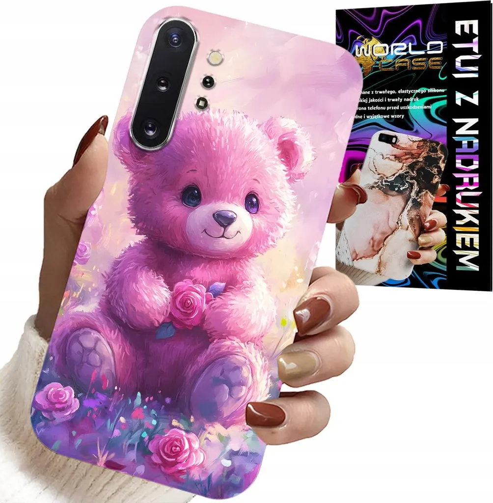 Custodia Samsung Note 10 Plus Orsetto Rosa + Pellicola Vetro | Cover Antiurto