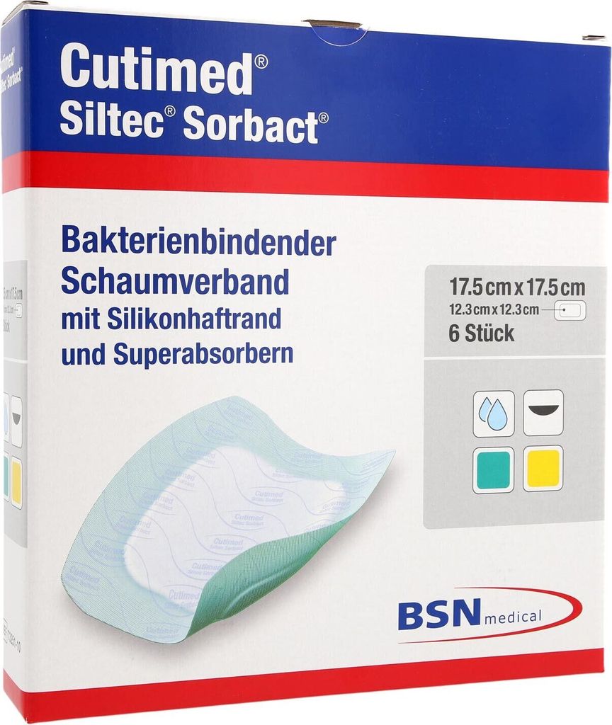 Cutimed Siltec Sorbact, 17,5 cm, Wundverband für optimale Heilung |