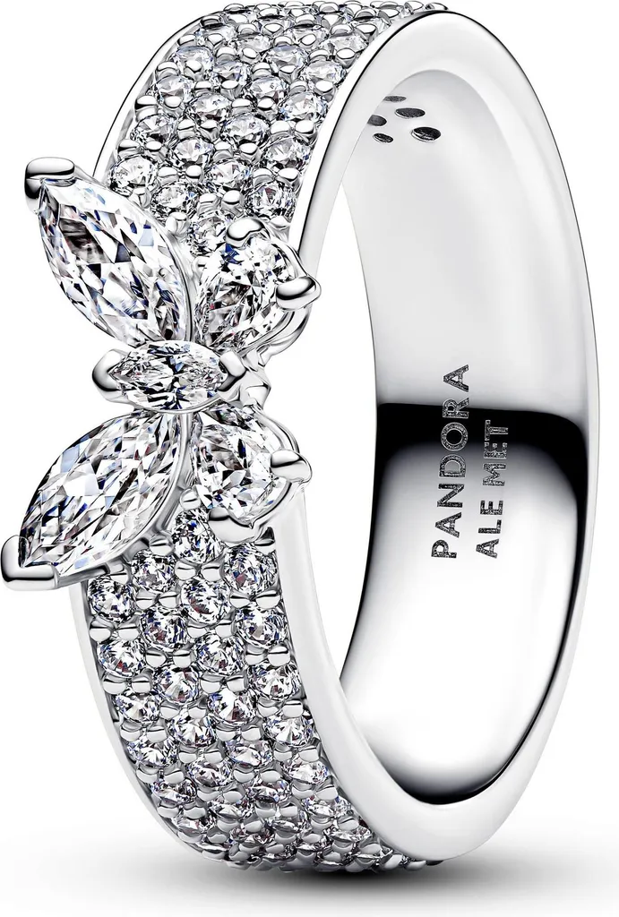 Anello Pandora 194270C01 Farfalla Scintillante Misura 56 Argento
