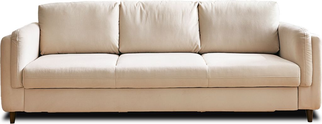 Lisa Design Brooke, 3-Sitzer Sofa, mit Schlaffunktion, aus Samt , Beige