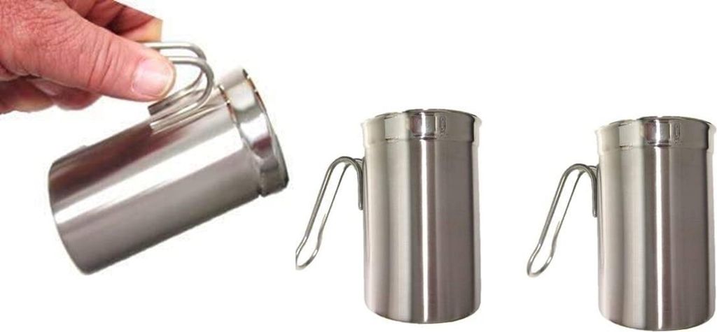 2pcs Edelstahl Milchkanne Milchkännchen Kaffeekanne Milchbehälter