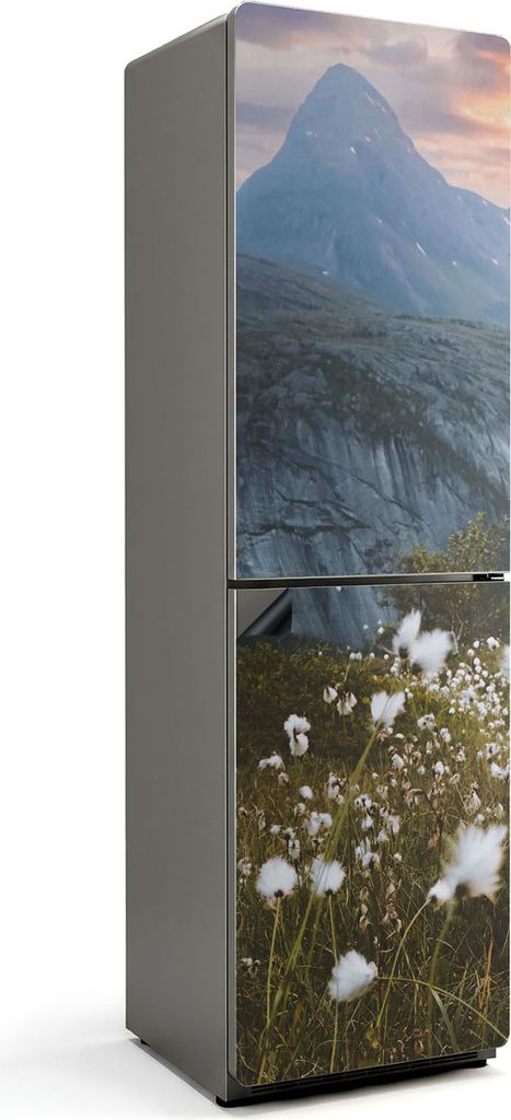 Berglandschaft mit Wiese – Magnetische Kühlschrank Abdeckung – Dekorfolie magnetisch Küche – Kühlschrank Magnet Deko – selbstklebende Ma...