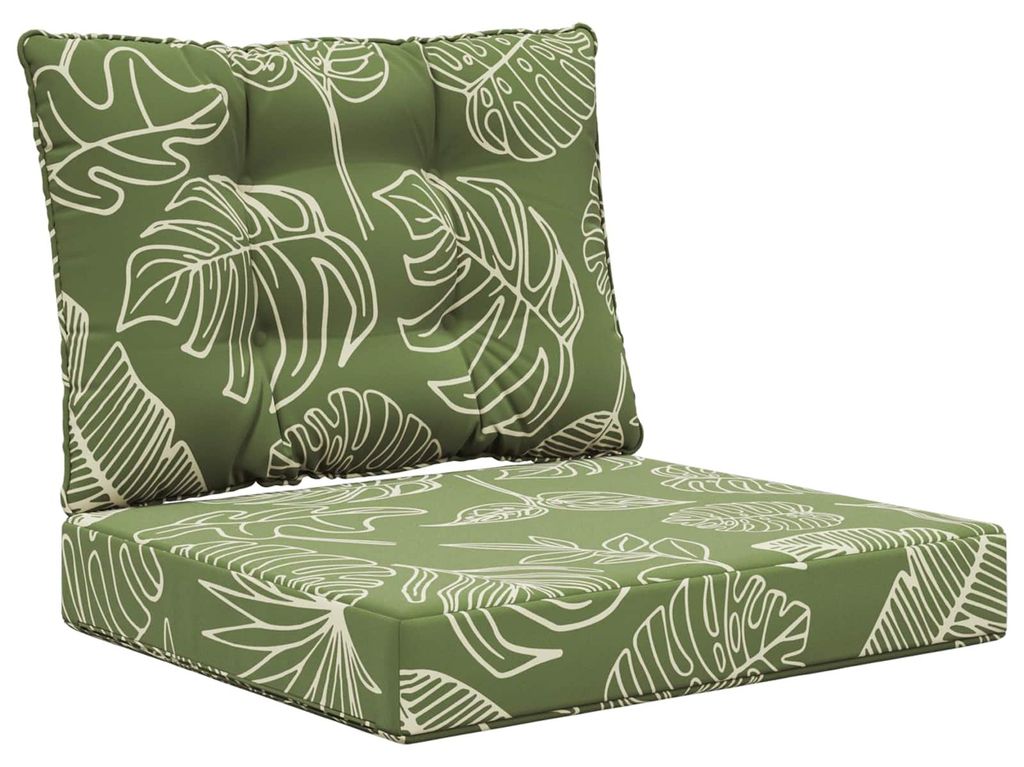 Hochwertigen Möbel Sofakissen für draußen modern - robust und langlebig - 2 pcs Blattdesign Polyester - Gartenmöbelauflagen Stilvoll730824