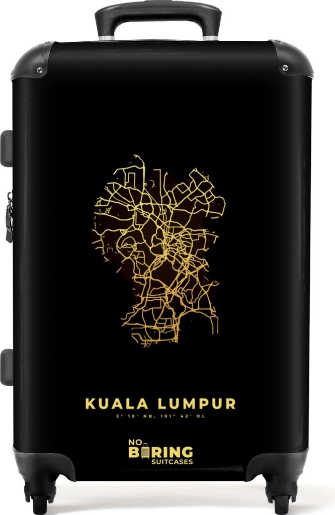 NoBoringSuitcases.com Großer Koffer - Kuala Lumpur - Stadtplan - Karte - Gold - Plan - Kombinationsschloss TSA - Hartschalen Trolley 4 Rollen - ...