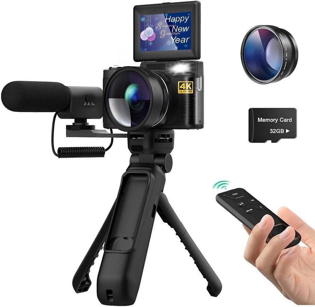 ZELURXX Caméra vidéo 3,0", avec 180° flip, caméscope, Image du produit 