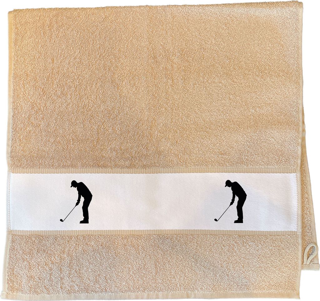 Huuraa Handtuch Golf Silhouette 50x100cm Sand Baumwolle Handtuch Geschenkidee