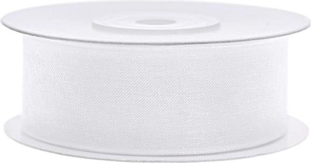 25 m di nastro chiffon bianco largo 25 mm Immagine del prodotto 