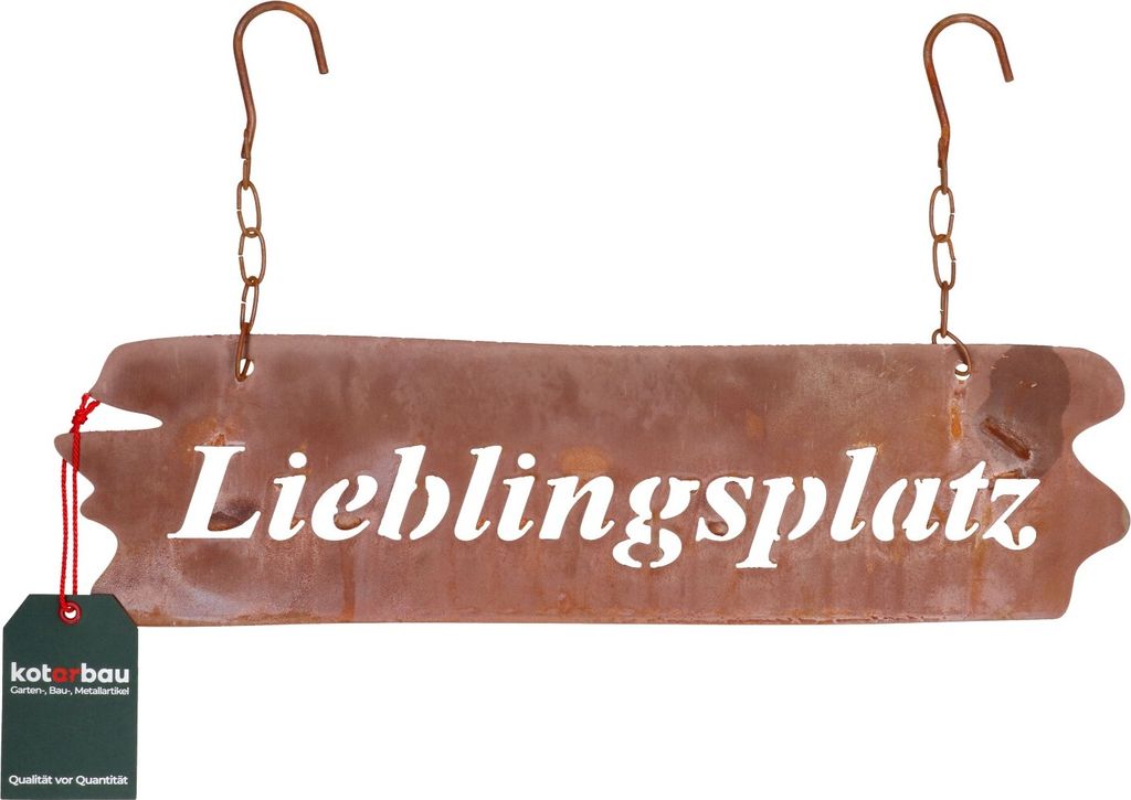 KOTARBAU Dekoratives Edelrost-Schild Spruchtafel zum Aufhängen aus Metall Kupferfarbe