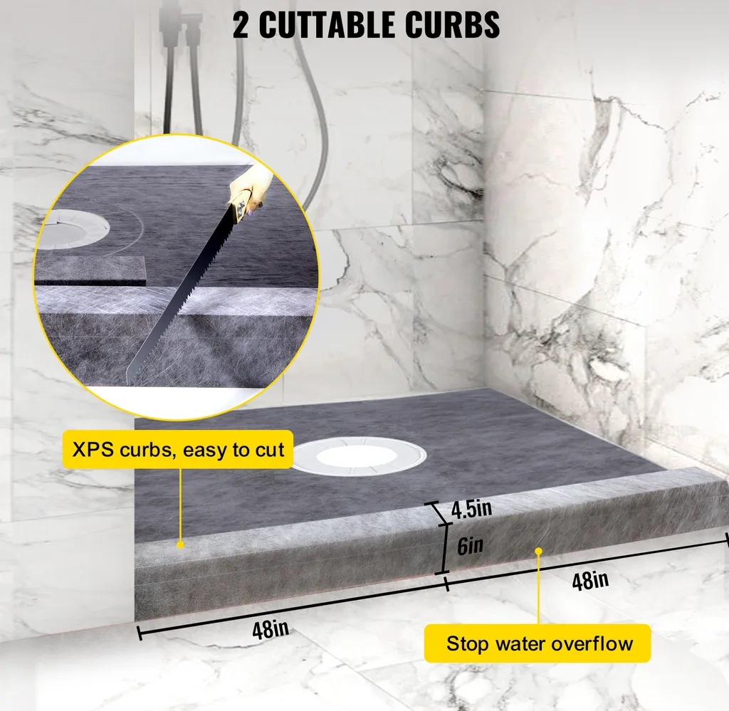 Kit étanchéité douche anti-fuite 122 cm avec siphon inox et pente - 4