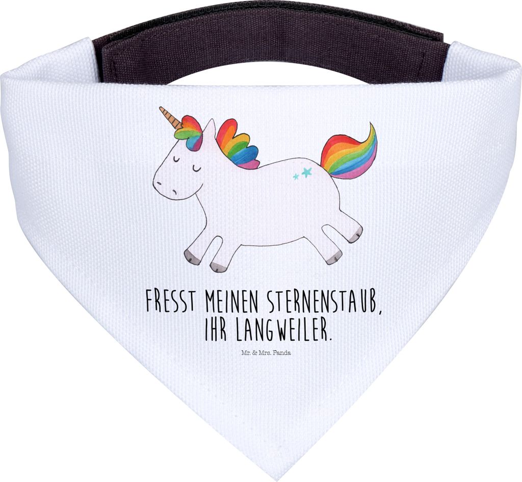 Mr. & Mrs. Panda Halstuch Hund Einhorn Happy - Weiß - Geschenk, Hundehalstuch, Hunde Hals Tuch, Fröhlich, Unicorn, Dreieckstuch, Spannend, Bandan...