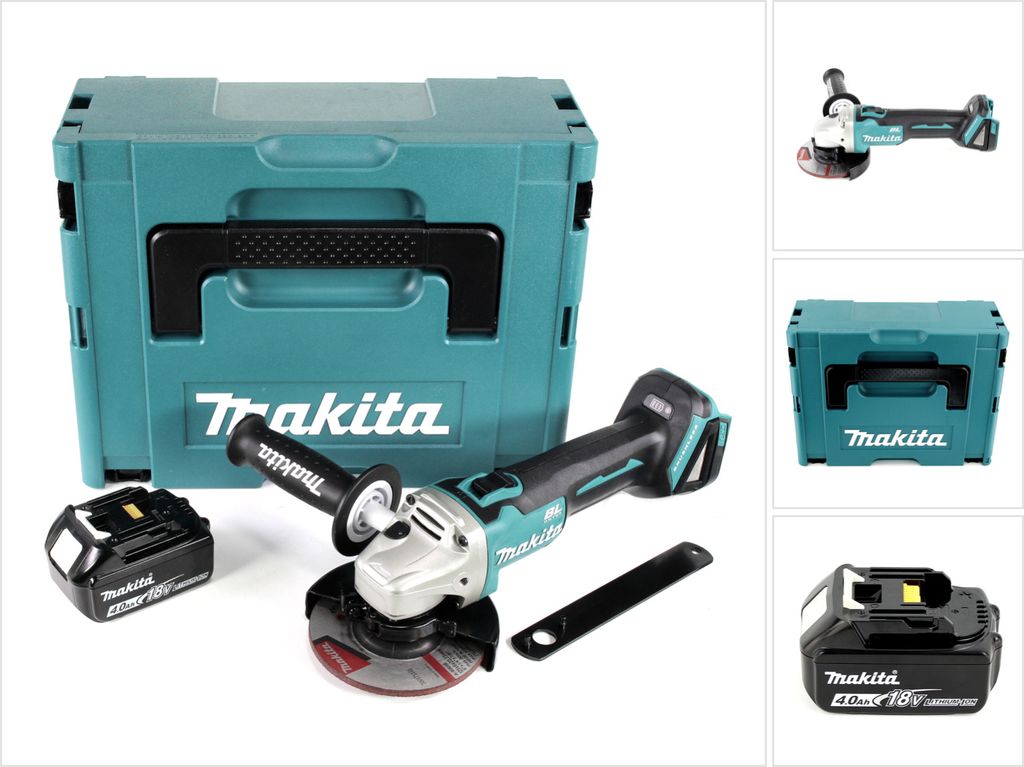 Makita DGA 504 M1J Akku Winkelschleifer 18V 125mm Brushless + 1x Akku 4,0Ah + Makpac - ohne Ladegerät