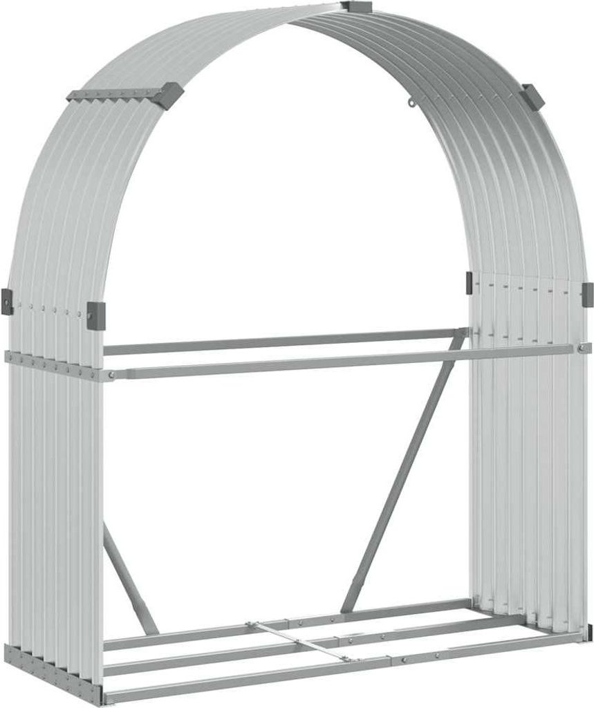 vidaXL Přístřešek na palivové dřevo Silver 120x45x140 cm Obrázek produktu 