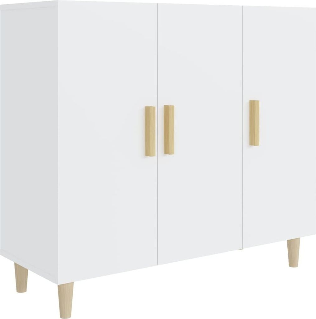 Sideboard Weiß 90x34x80 cm Holzwerkstoff