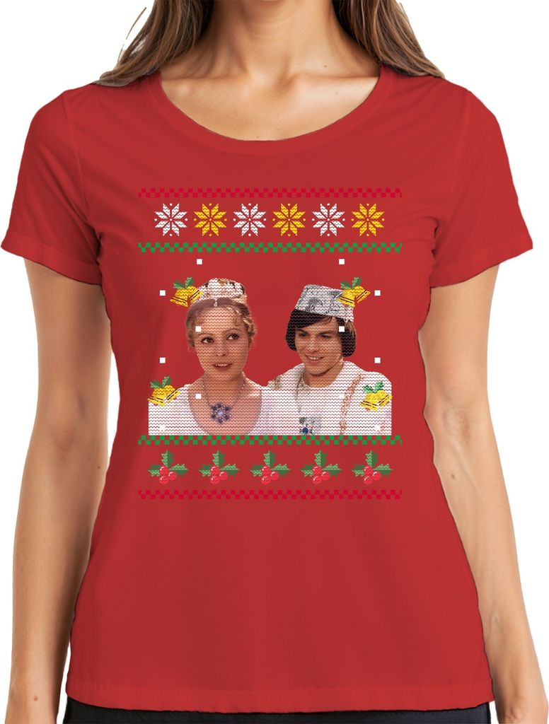 Drei Haselnüsse für Aschenbrödel - Ugly Christmas Sweater Weihnachten Damen T-Shirt, Rot, 3XL