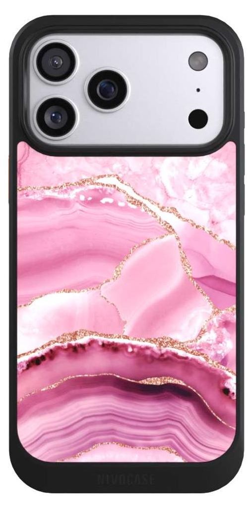 NIVOCASE Hülle für Apple iPhone 17 Pro Max Handyhülle NIVOcore Case Schwarz Glitzer Look Marmor Meerjungfrau