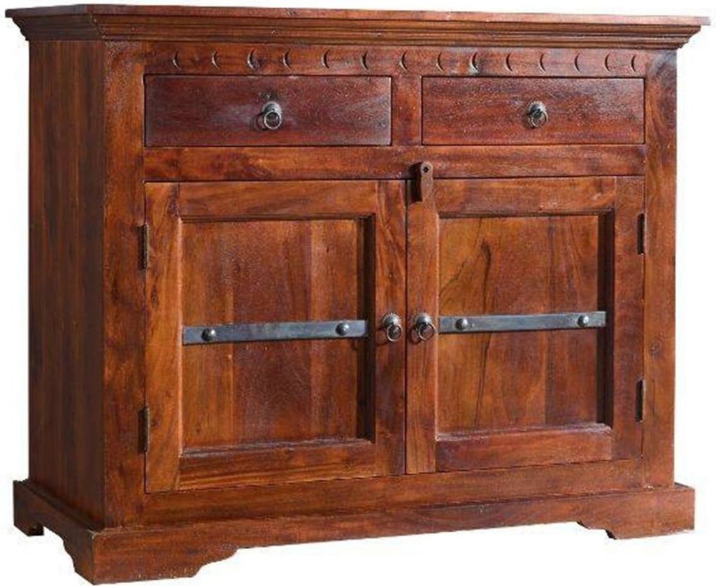 MASSIVMOEBEL24 Kommode Akazie 107x50x88 nougat lackiert OXFORD #424