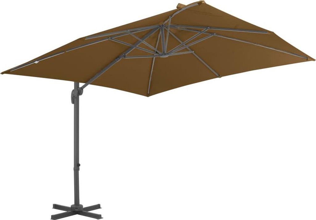 vidaXL Ampelschirm mit Aluminium-Mast 300x300 cm Taupe