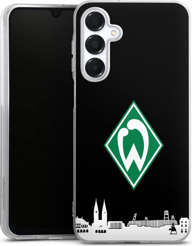 DeinDesign Handyhülle für Samsung Galaxy A16 5G Silikon Hülle Case Smartphone Schutzhülle Offizielles Lizenzprodukt SV Werder Bremen Skyline