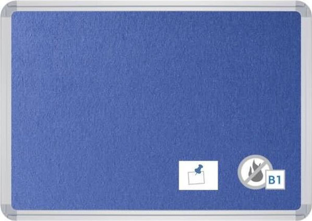 Pinntafel Filz schwer entflammbar B2000xH1200xT22mm blau