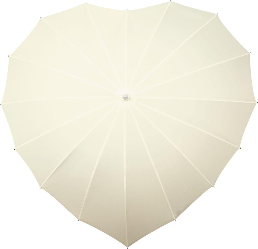 ombrello a forma di cuore 110 cm in poliestere crema Immagine del prodotto 