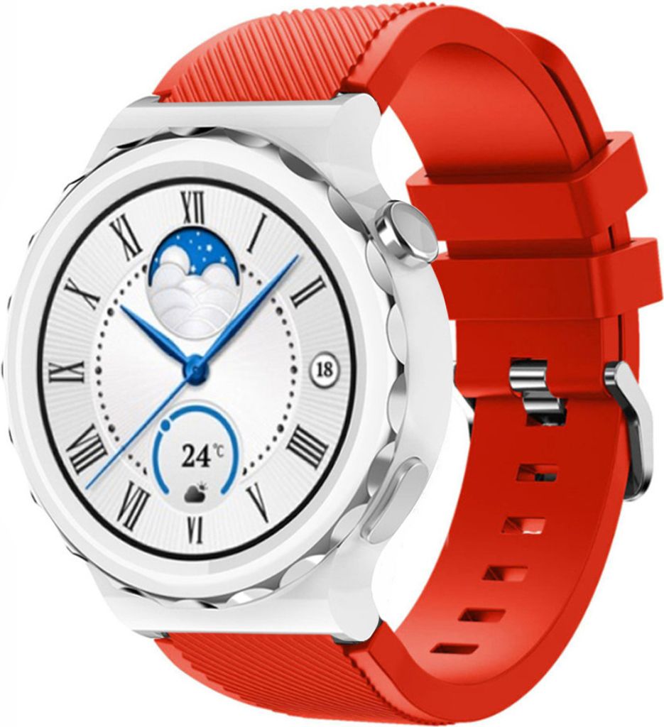 Strap-it Huawei Watch GT 3 Pro 43mm Silikonarmband (Rot)