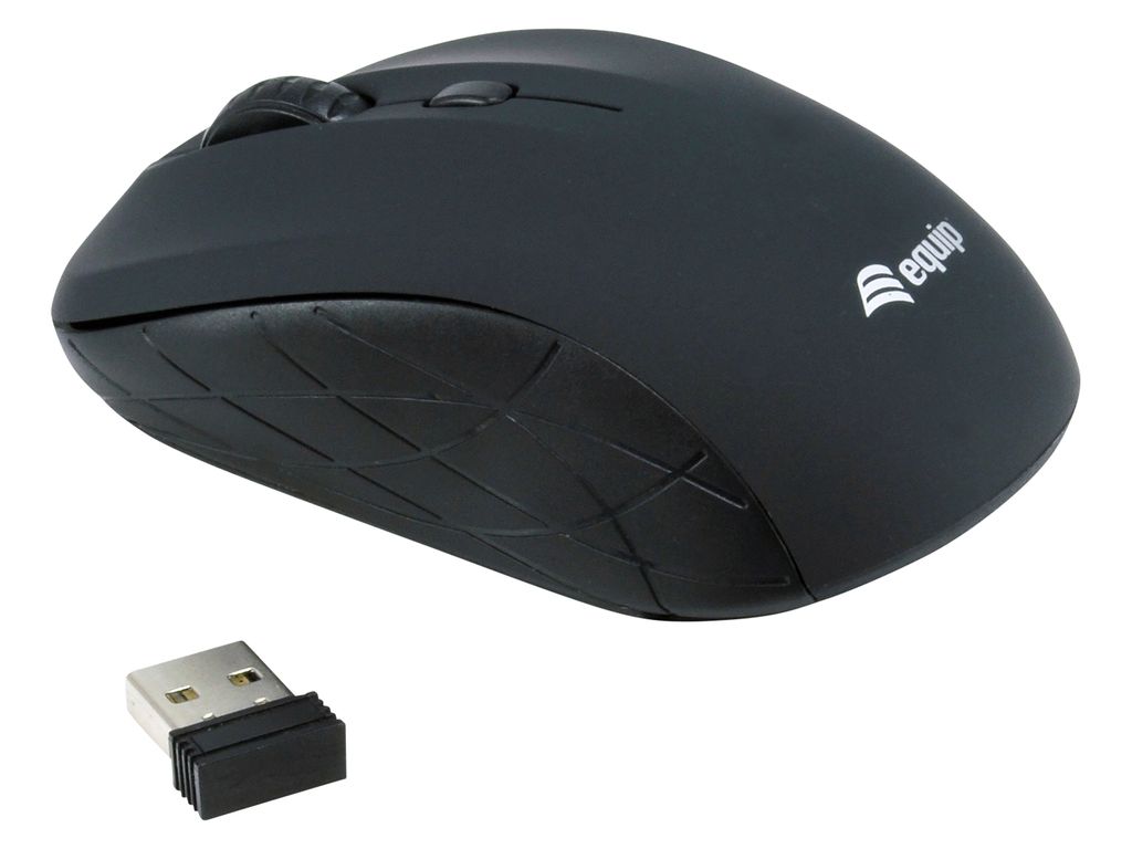 Equip Optische Mini Maus kabellos, Beidhändig, Optisch, RF Produktbild 