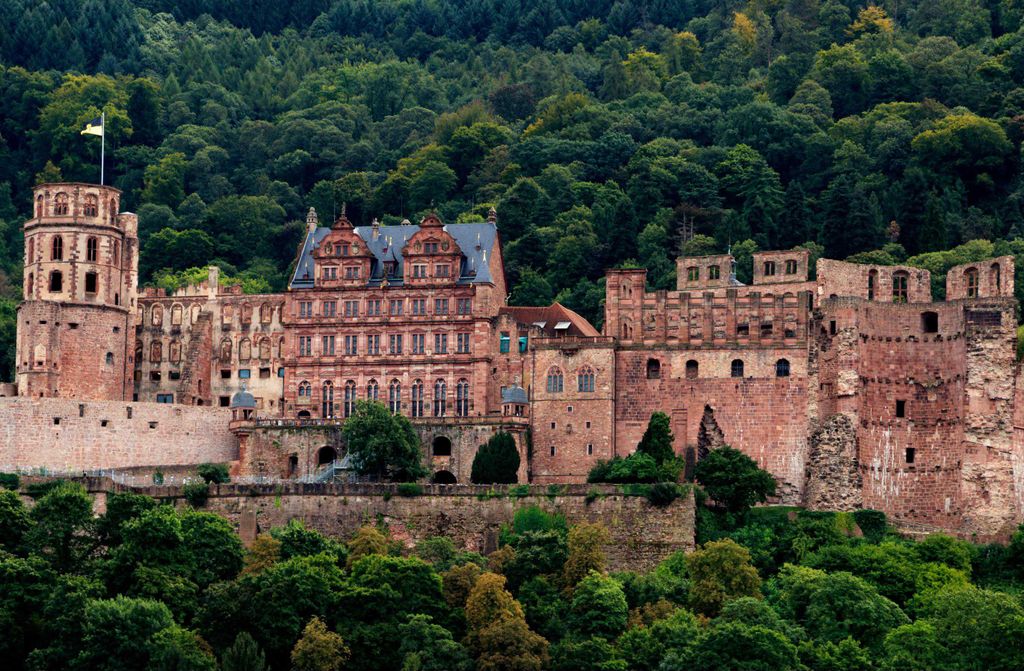 hansepuzzle 31776 - Heidelberger Schloss Puzzle, 500 Teile, Gebäude, 46,0 x 30,0cm mit hochwertiger Aufbewahrung, Kartonbox & Beutel