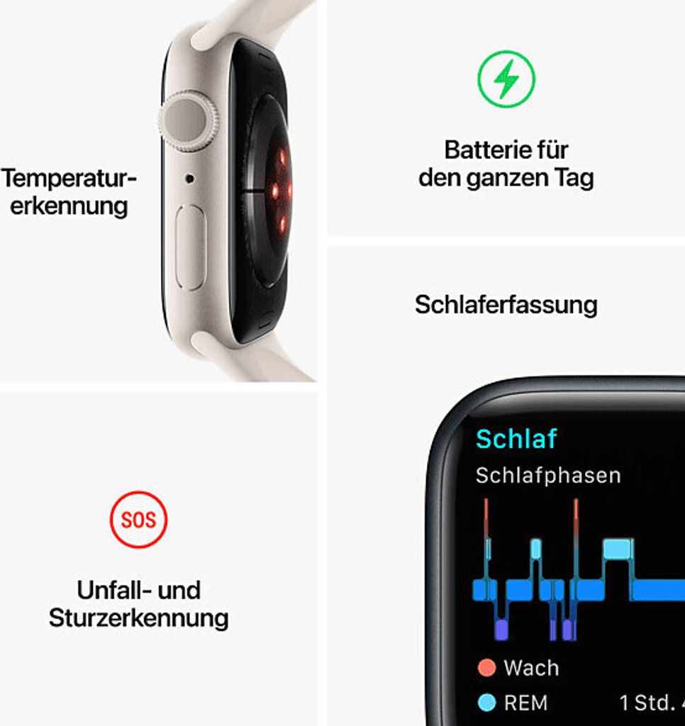 Apple Watch Series 8 midnight aluminium 45mm 4G midnight Produktbild 7