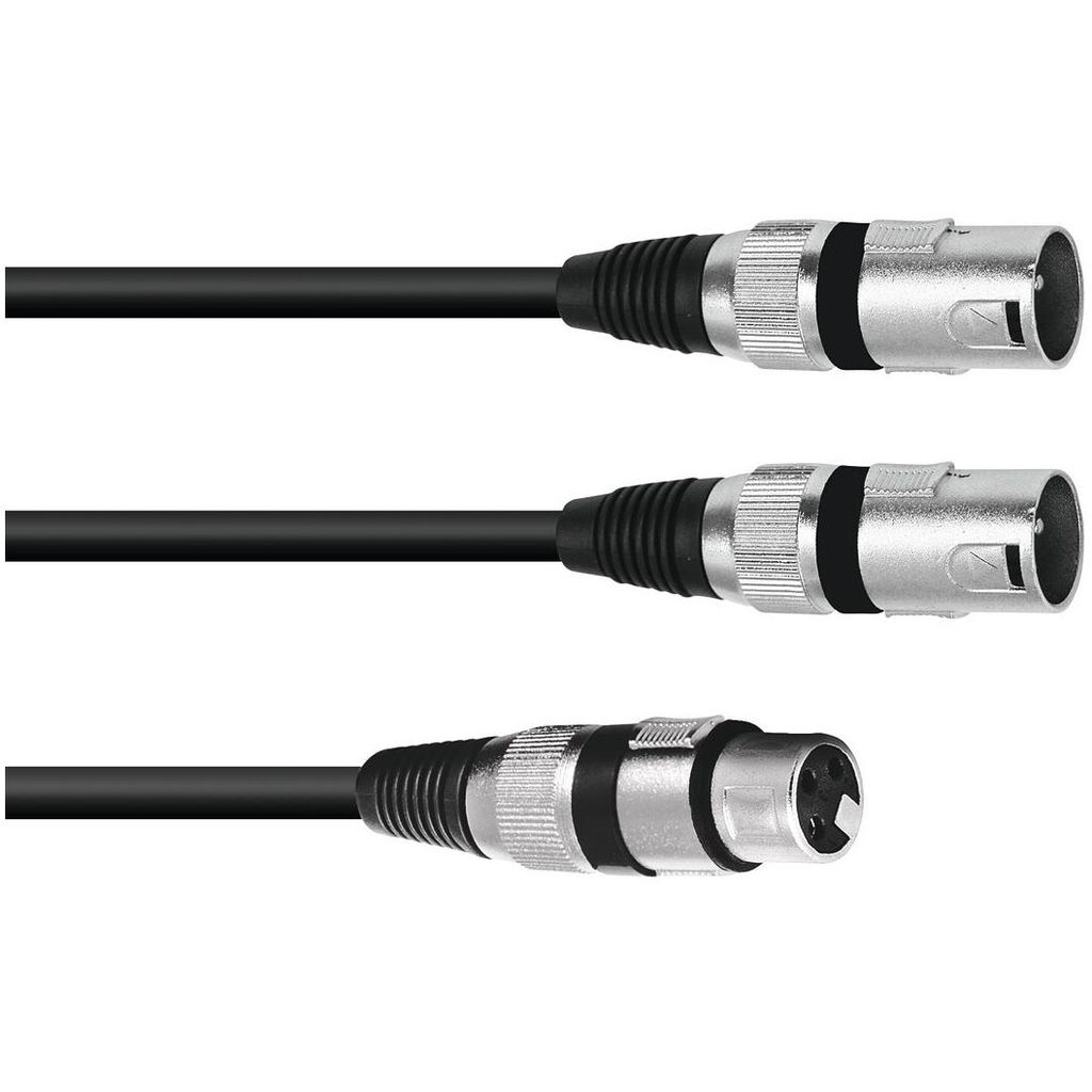 OMNITRONIC Adapterkabel XLR(F)/2xXLR(M) 1,5m sw Produktbild 