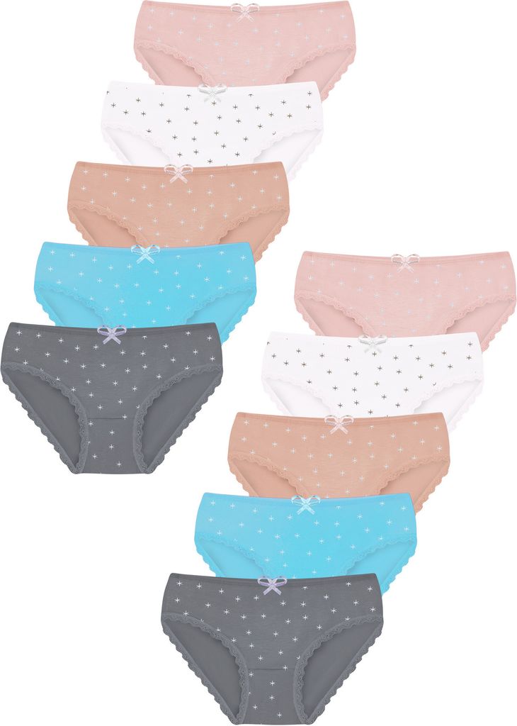 10er Set Mädchen Slips - Sterne - Bunt Produktbild 
