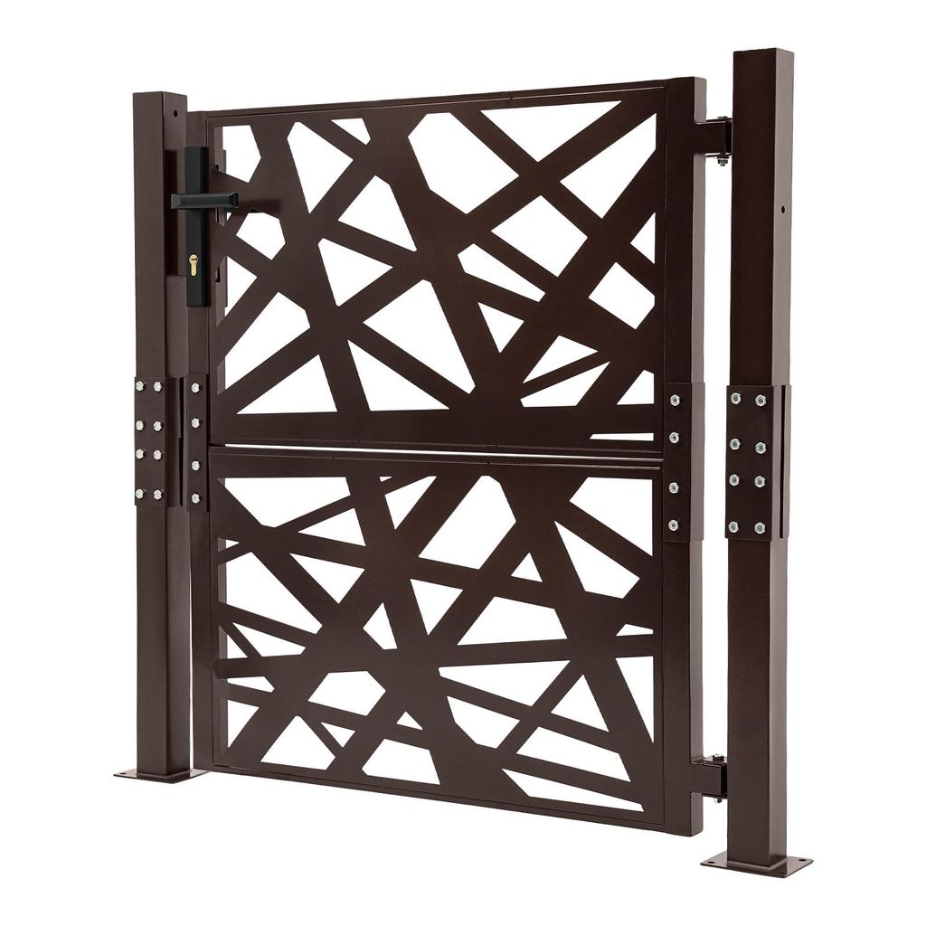 Gartentor Garteneingangstor Braun Garten Metalltor für Lagerhäuser, Gärten, Innenhöfe
