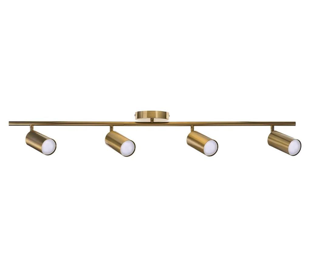 Luminaire de salon SPECTRA doré bande 4 spots pour éclairage modulable