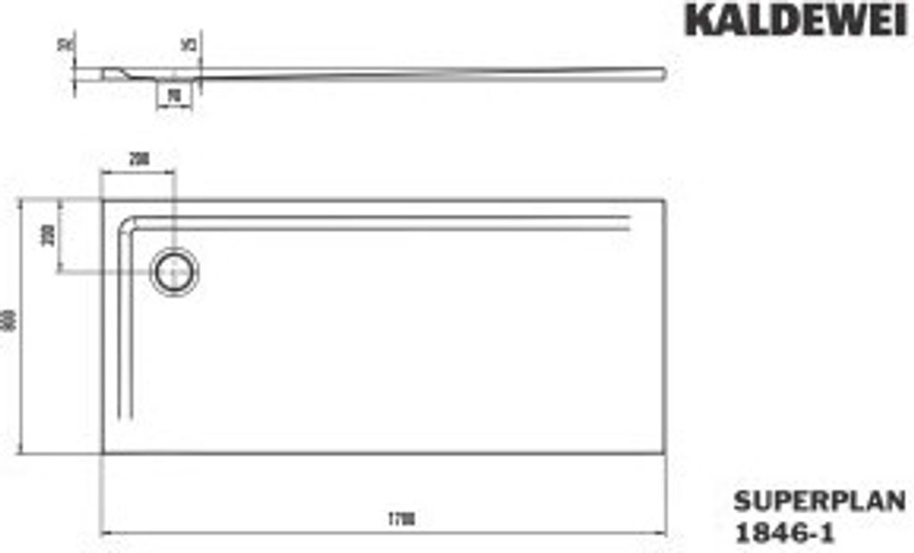 Kaldewei 384600013030 DW SUPERPLAN Mod.1846-1, 800 x 1700,