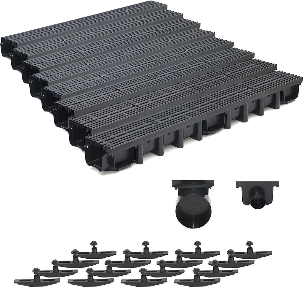 8m Entwässerungsrinne für modulares System A15 98mm, Produktbild 1