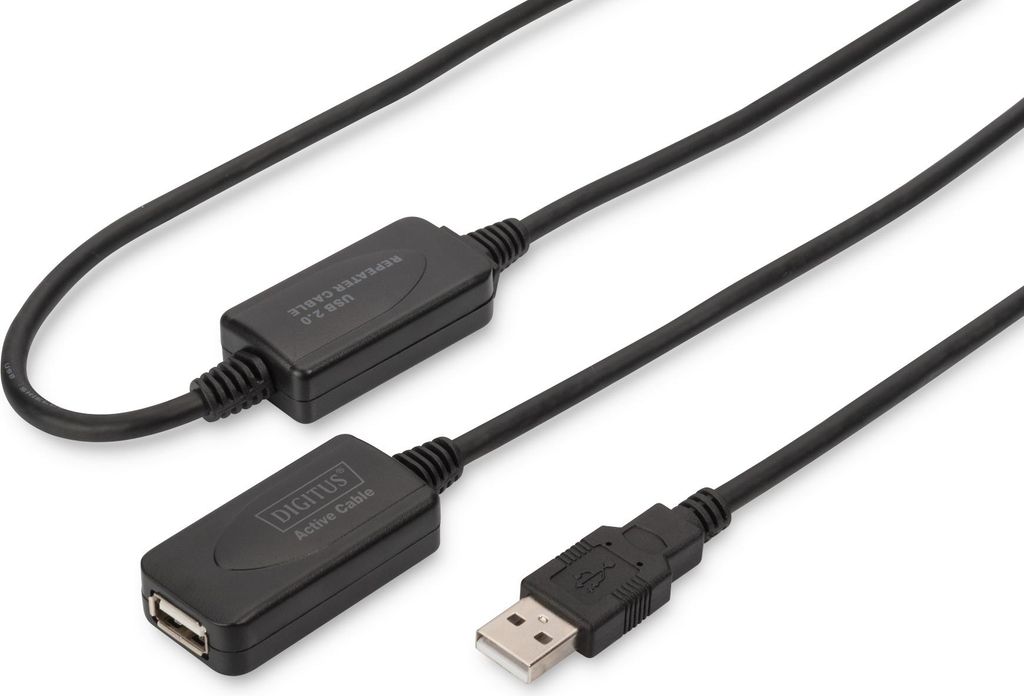 DIGITUS USB 2.0 Repeater-Kabel, 20 m, Typ A St/Bu