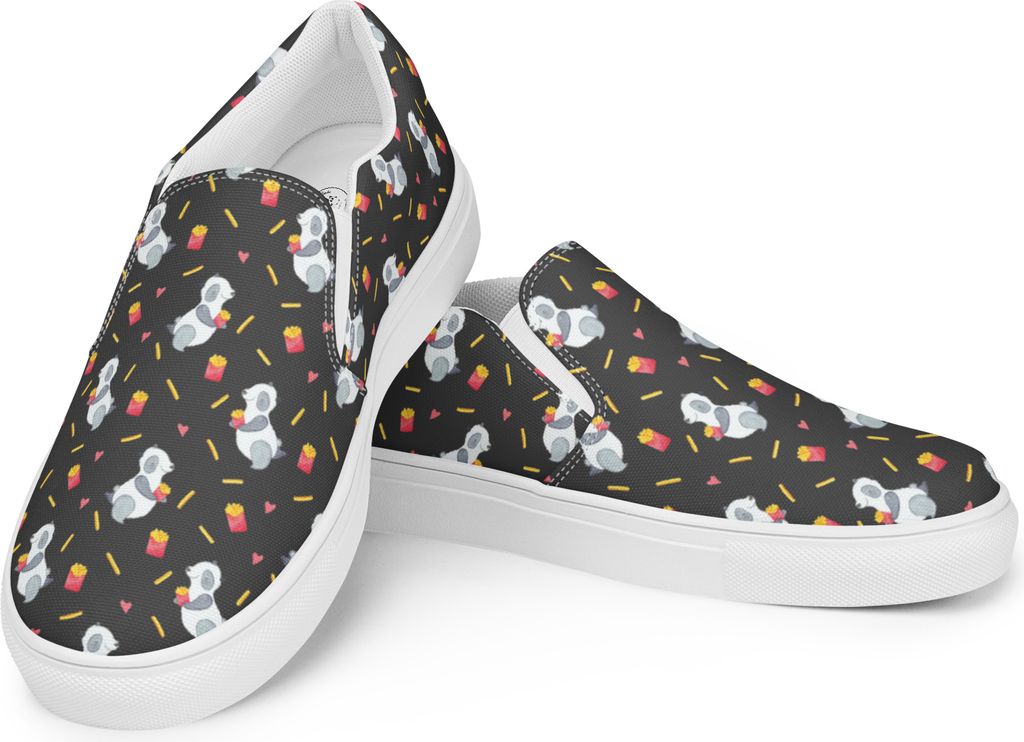 Mr. & Mrs. Panda Loafer Damen Panda Pommes Größe 40 1/2 - Grau - Geschenk, Mokassins, Muster, Slipper, Espadrilles, Damenschuhe