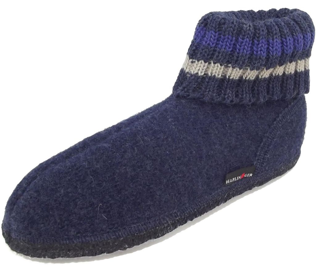 Haflinger Paul Uni Hüttenschuhe Jeans, 631051-0-072 Produktbild 